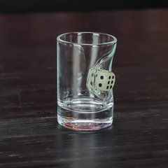 Рюмка с кубиком - Кубик с цветом под заказ - белый, синий, оранжевый