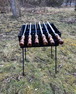 Мангал чемодан на 8 шампуров, металл 2 мм, окрашен черной огнестойкой краской