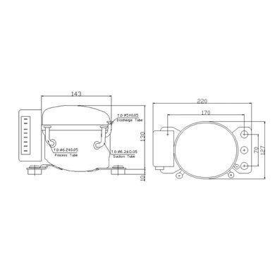 Компрессор для автохолодильника 12/24 Вольт Anuodan ZH35G (R-134a, DC12V, DC24V), Чорний