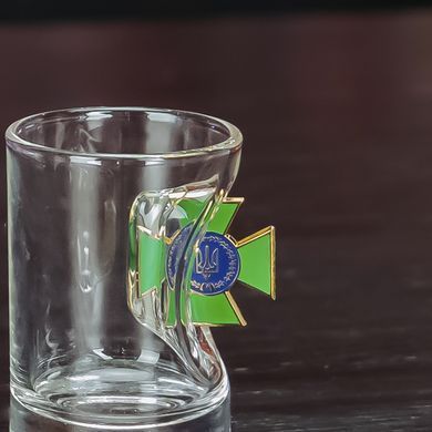 Хрустальная граненая рюмка с настоящим шаром, лимонкой, гербом, эмблемой под заказ