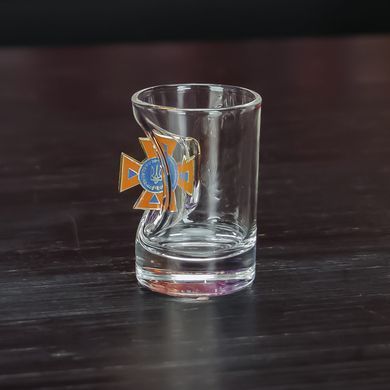 Хрустальная граненая рюмка с настоящим шаром, лимонкой, гербом, эмблемой под заказ