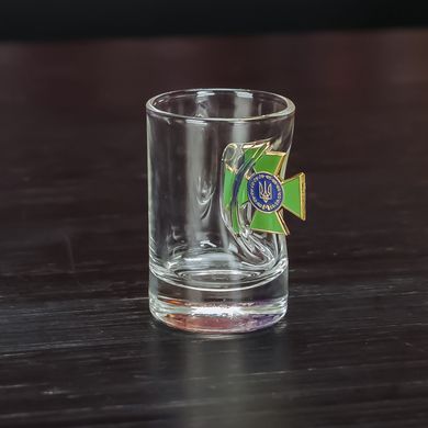Хрустальная граненая рюмка с настоящим шаром, лимонкой, гербом, эмблемой под заказ