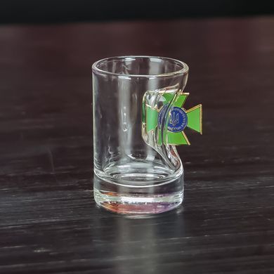 Хрустальная граненая рюмка с настоящим шаром, лимонкой, гербом, эмблемой под заказ