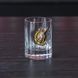 Хрустальная граненая рюмка с настоящим шаром, лимонкой, гербом, эмблемой под заказ