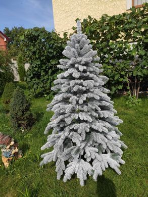 Литая Элитная елка искусственная заснеженная 1.50м. Елка искусственная белая литая с металлической разборной подставкой