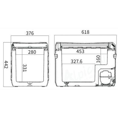 Компрессорный автохолодильник Alpicool NL40 (35 литров, LG Compressor). До -20℃, (12, 24, 220 вольт)