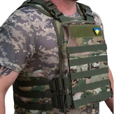 Плитоноска з швидкоскидом та кишенями кордура Kirasa мультикам (Арт.KI1050)