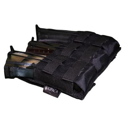 Подсумок под 3 магазина АК Kirasa из кордуры черный (Арт KI233)