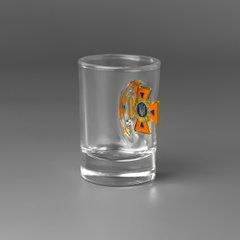 Рюмка стеклянная для водки со вставкой ГСЧС / Оригинальные рюмки и стопки для алкоголя 50 мл подарочные