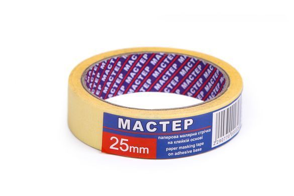 Малярна стрічка "Мастер" 25мм жов.(9сп,54 шт/ящ)